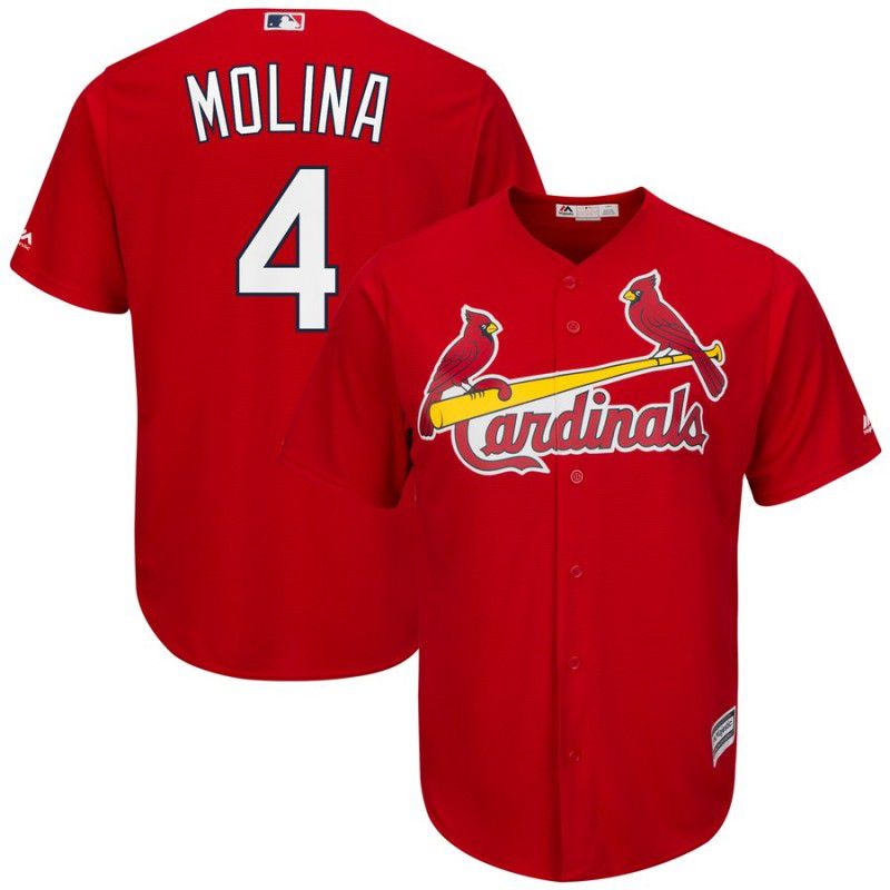 Men St. Louis Cardinals 4 Molina Red Game MLB Jersey